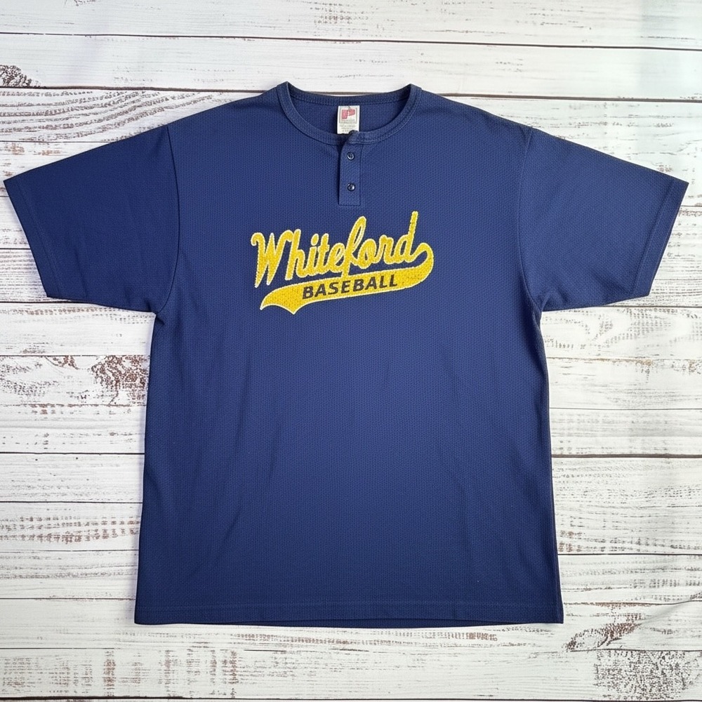 Vintage Mesh Baseball Jersey Paramount XXL Navy Blue Poly/Cotton Whiteford 14